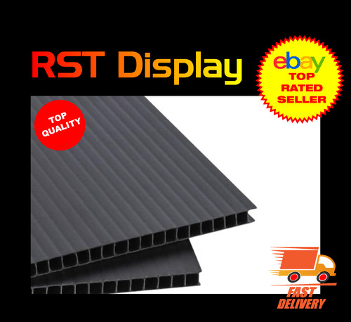 Black fluted plastic correx - black,